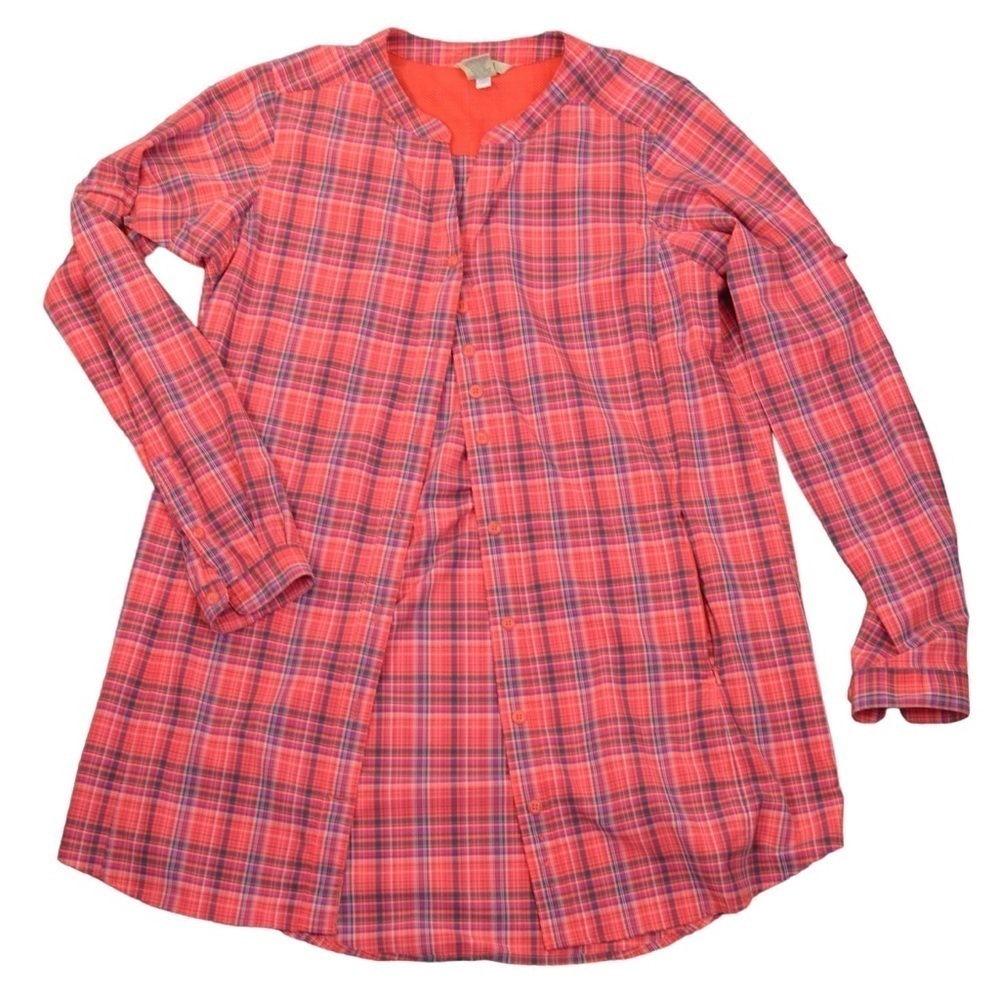 Duluth Trading Women's DuluthFlex Sidewinder Tunic 61617 Ember Red Plaid Size XS